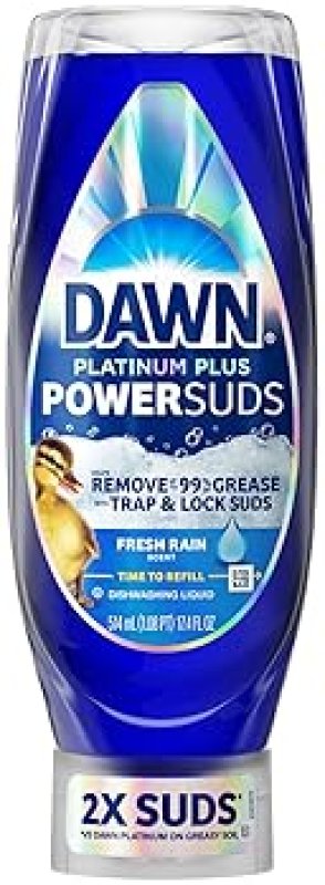 DAWN PLATINUM PLUS POWERSUDS LIQUID DISH SOAP, 17.4 OZ EZ-SQUEEZE BOTTLE, POWERFUL GREASE REMOVAL