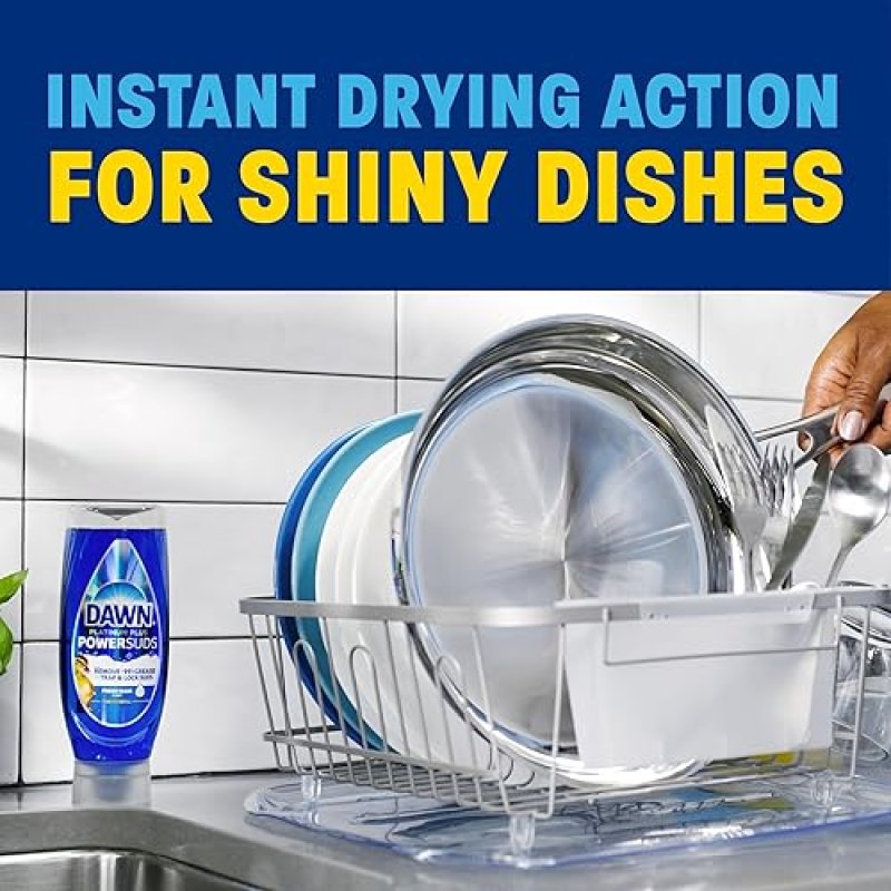 DAWN PLATINUM PLUS POWERSUDS LIQUID DISH SOAP, 38OZ BOTTLE POWERFUL GREASE CLEANING FORMULA