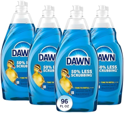 DAWN ULTRA ORIGINAL DISH SOAP LIQUID, 4 PACK, 24 FL OZ BOTTLES, DISHWASHING REFILL BUNDLE