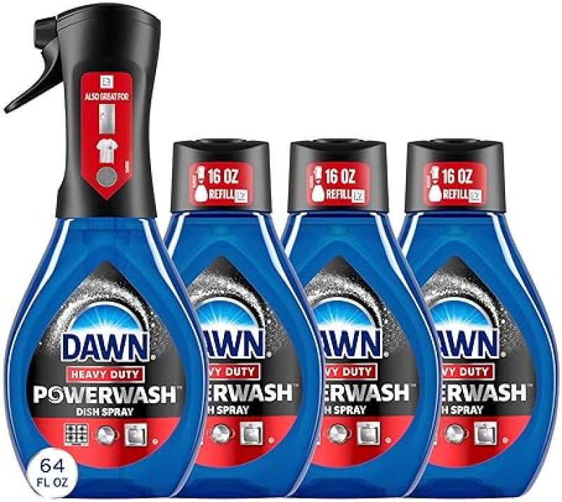 DAWN POWERWASH HEAVY DUTY DISH SPRAY STARTER KIT WITH 3 REFILLS, ALL-PURPOSE CLEANER, 64OZ