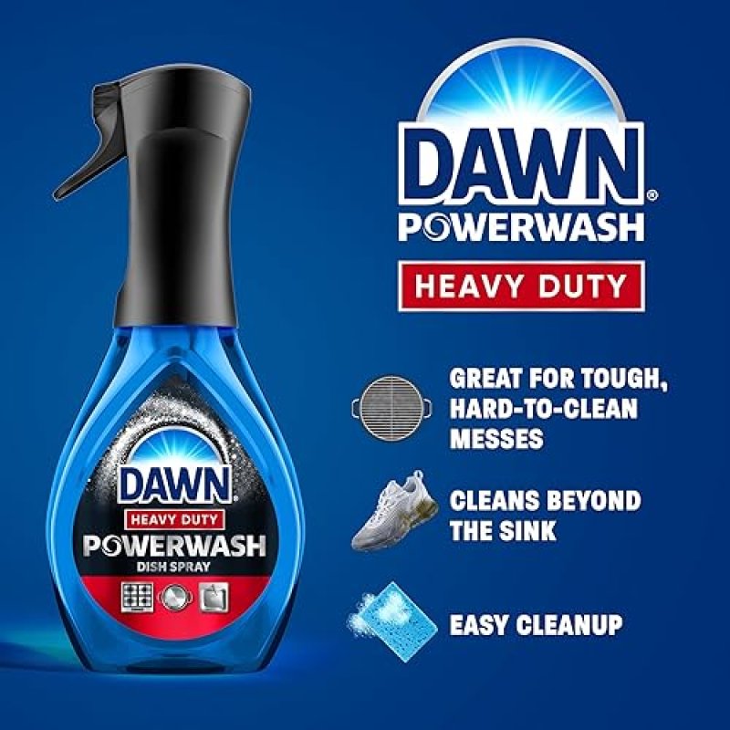 DAWN POWERWASH HEAVY DUTY DISH SPRAY STARTER KIT WITH 3 REFILLS, ALL-PURPOSE CLEANER, 64OZ