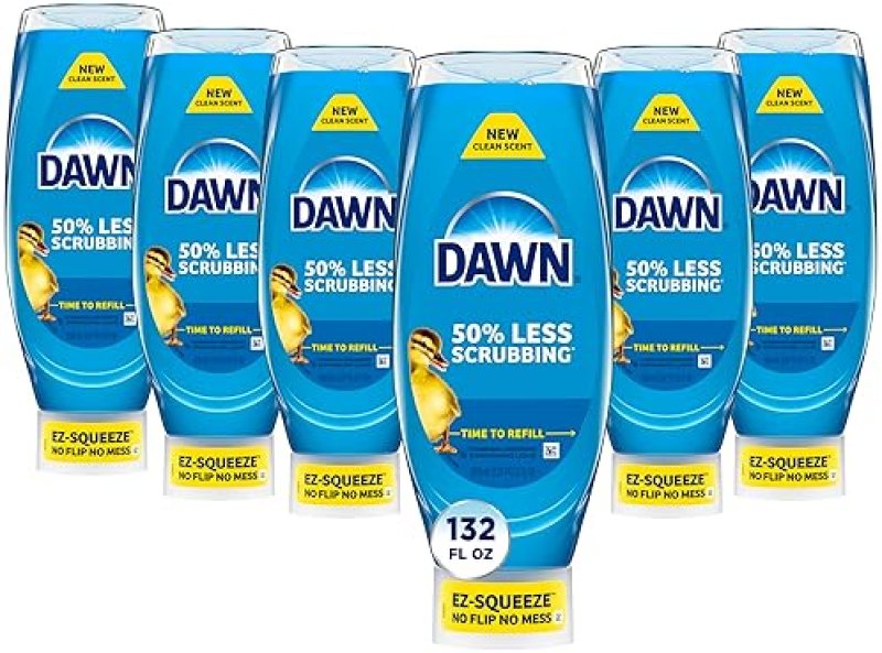 DAWN ULTRA EZ-SQUEEZE DISH SOAP, ORIGINAL SCENT, 22OZ UPSIDE DOWN BOTTLES, 6-PACK BUNDLE