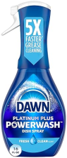 DAWN PLATINUM POWERWASH DISH SPRAY, FRESH SCENT DISH SOAP, 16 FL OZ POWERFUL GREASE CLEANER