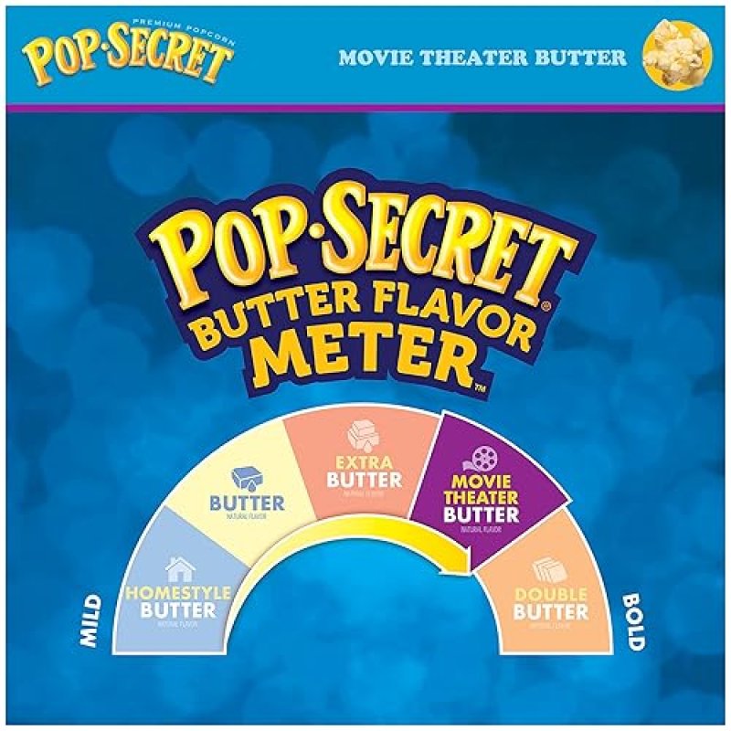 POP SECRET MOVIE THEATER BUTTER MICROWAVE POPCORN, 3.2OZ SHARING BAGS, 6 COUNT BOX
