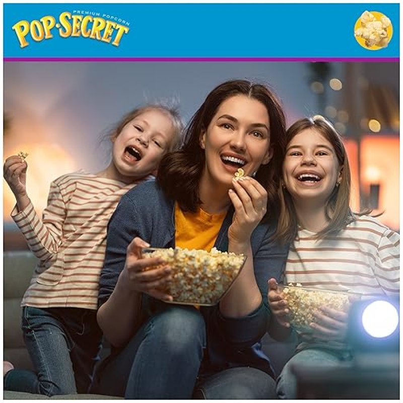 POP SECRET MOVIE THEATER BUTTER MICROWAVE POPCORN, 3.2OZ SHARING BAGS, 6 COUNT BOX
