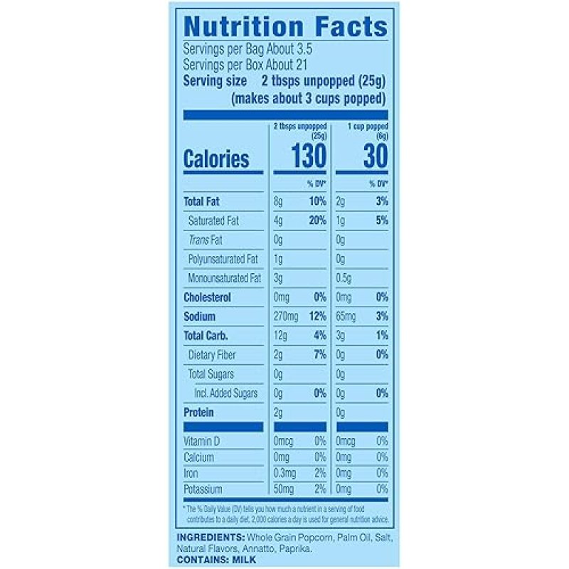 POP SECRET EXTRA BUTTER MICROWAVE POPCORN, 6 COUNT 3.2OZ BAGS, NON-GMO, EXTRA BUTTERY, 19.2OZ BOX
