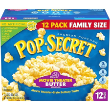 POP SECRET MOVIE THEATER BUTTER MICROWAVE POPCORN, 3.2 OZ BAGS, 12 COUNT BUTTERY SNACK SHARING