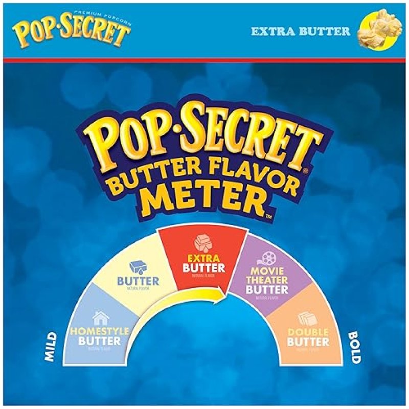 POP SECRET EXTRA BUTTER MICROWAVE POPCORN, 3.2 OZ BAGS, 12 COUNT BUTTERY SNACK FOR MOVIE NIGHTS