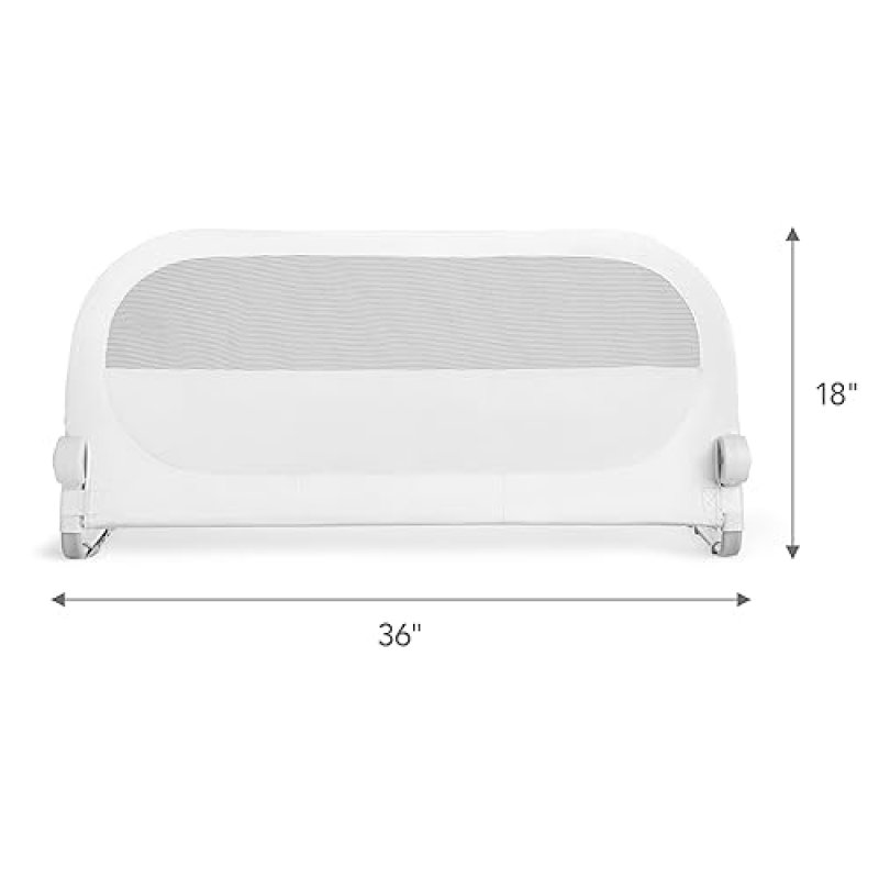 MUNCHKIN SLEEP TODDLER BED RAIL GUARD, FITS TWIN, FULL QUEEN MATTRESSES, GREY SAFETY RAIL