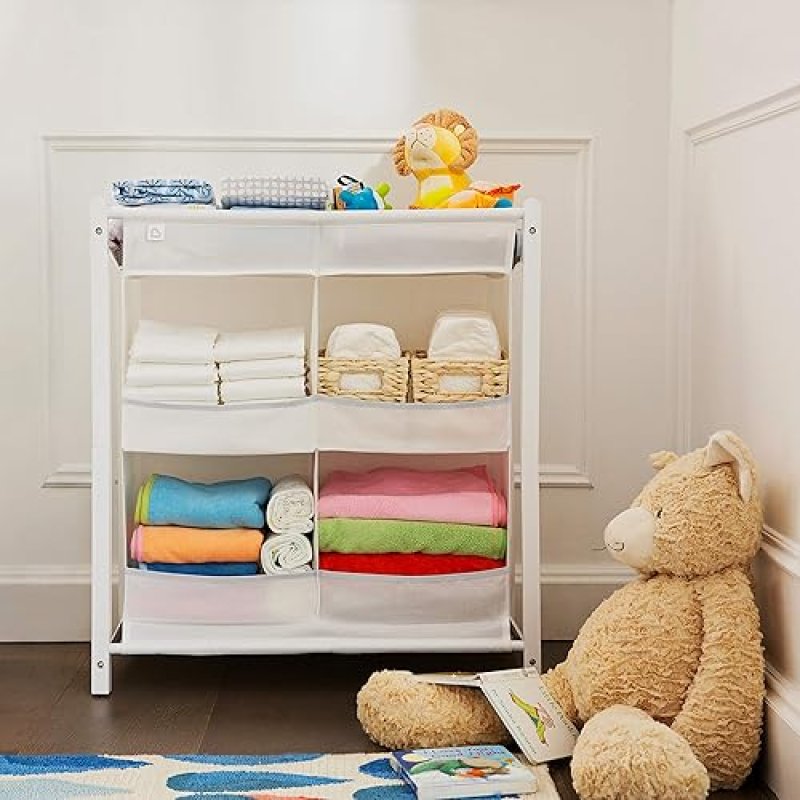 MUNCHKIN NURSERY ESSENTIALS DIAPER ORGANIZER BABY STORAGE CADDY FOR CHANGING TABLE NURSERY