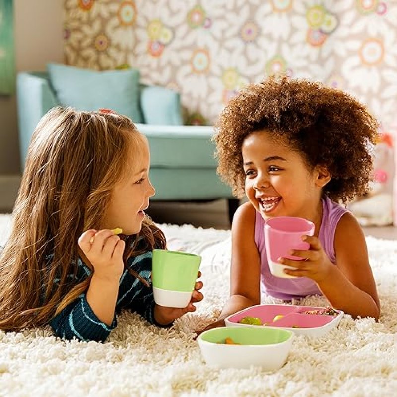 MUNCHKIN SPLASH TODDLER TRAINING CUPS WITH LIDS, 7OZ, MULTICOLORED, BPA-FREE, 4 PACK