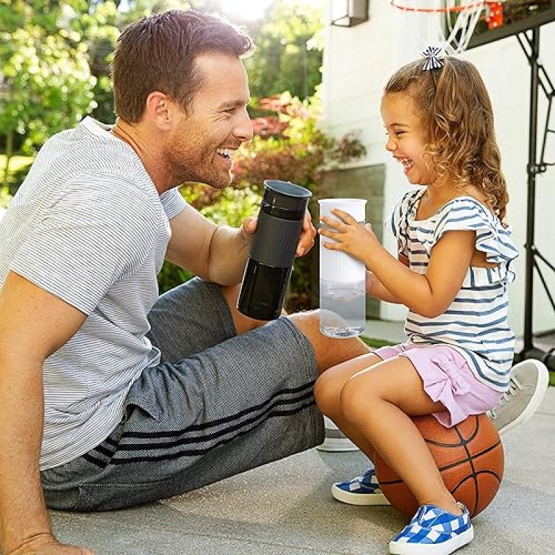 MUNCHKIN MIRACLE 360 SPILL PROOF SIPPY CUPS, 24OZ, 2-PACK, BLACK WHITE TODDLER ADULT SAFE