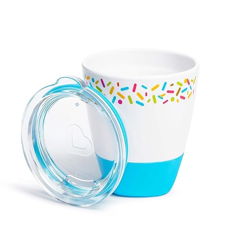 MUNCHKIN SPLASH TODDLER FEEDING SET DIVIDED PLATE, BOWL OPEN CUP, BLUE SPRINKLES, BPA-FREE