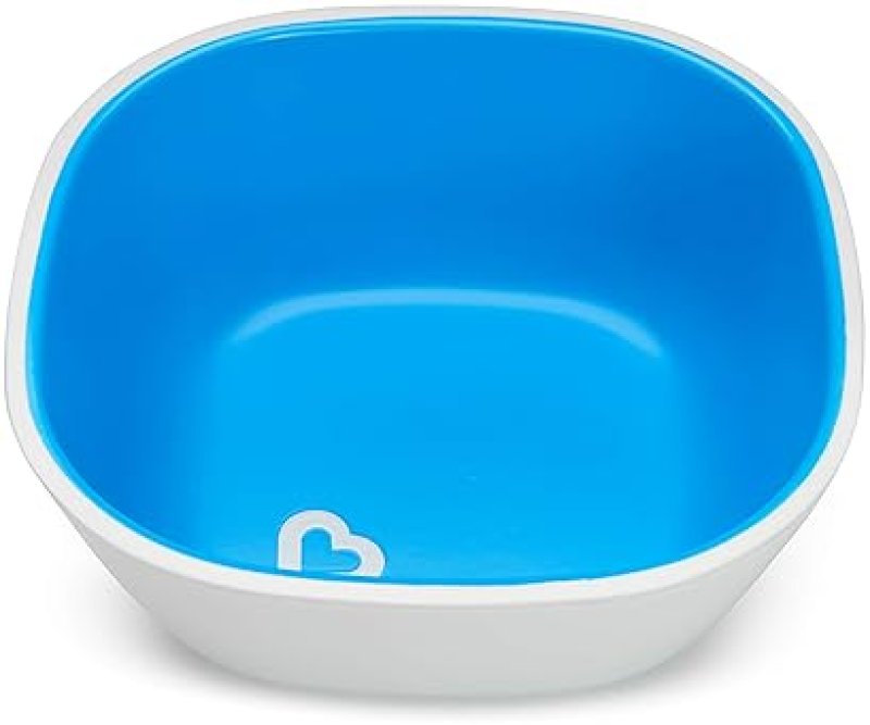 MUNCHKIN COLOR ME HUNGRY 7-PIECE TODDLER FEEDING SET PLATES, BOWL, CUP UTENSILS, BLUE GIFT BOX