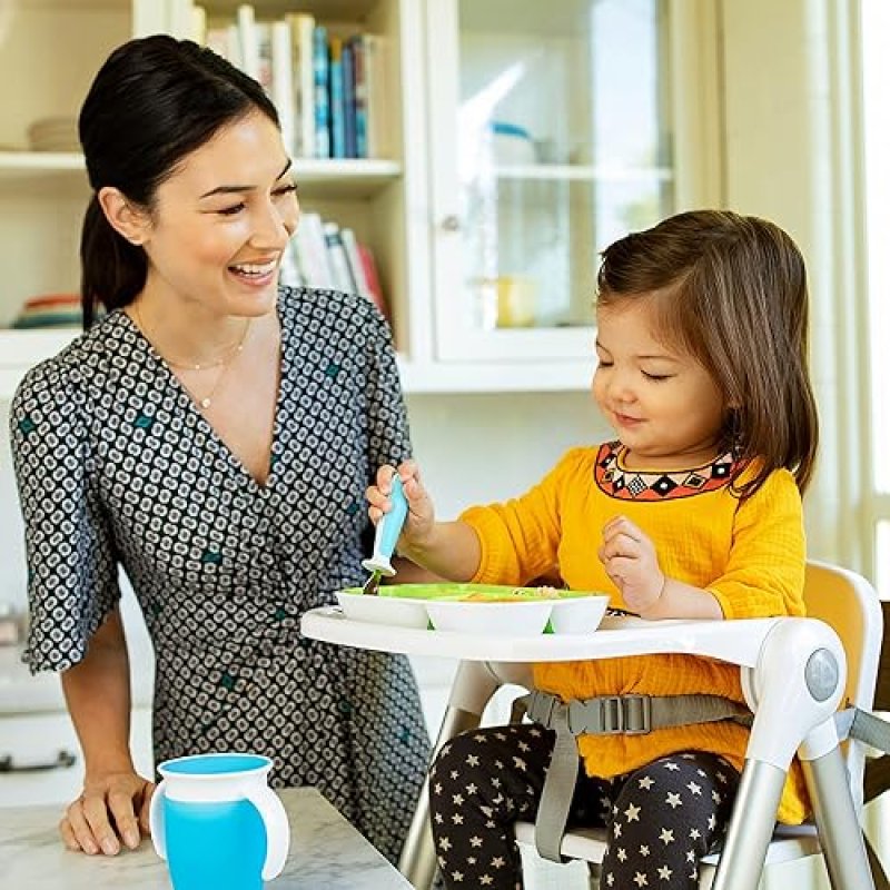 MUNCHKIN RAISE TODDLER FORK SPOON SET, BPA-FREE, 6-PACK, BLUE, NO-MESS REST, KIDS UTENSILS