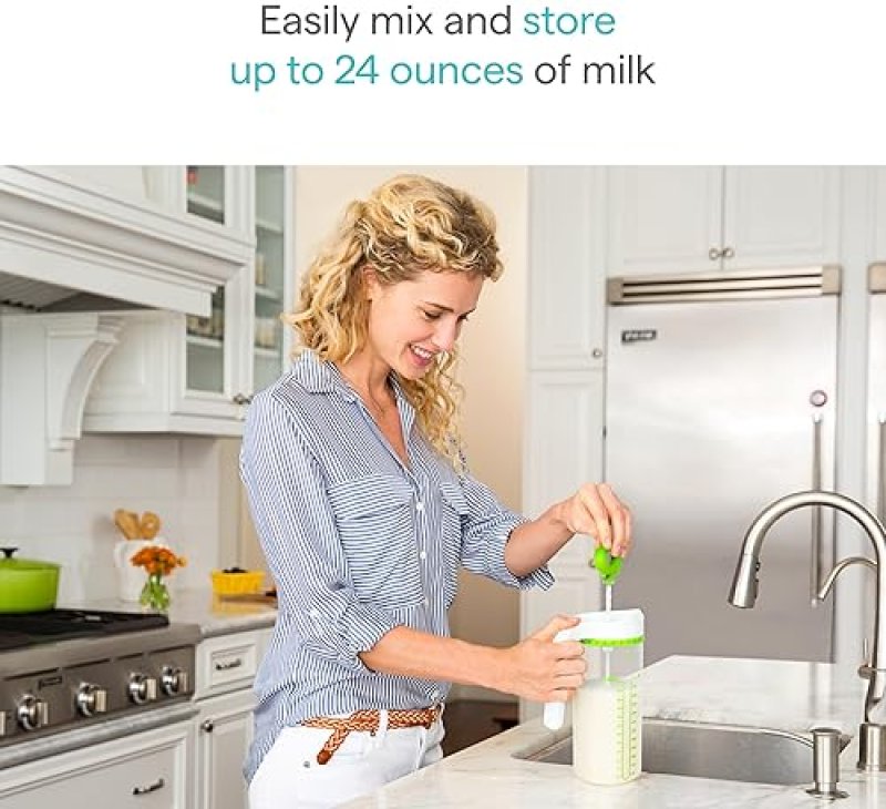MUNCHKIN SMART BLEND FORMULA MIXER BREAST MILK STORAGE PITCHER, 24OZ CAPACITY, GREEN