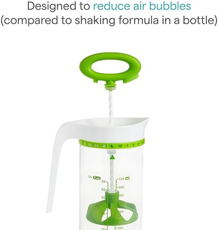 MUNCHKIN SMART BLEND FORMULA MIXER BREAST MILK STORAGE PITCHER, 24OZ CAPACITY, GREEN