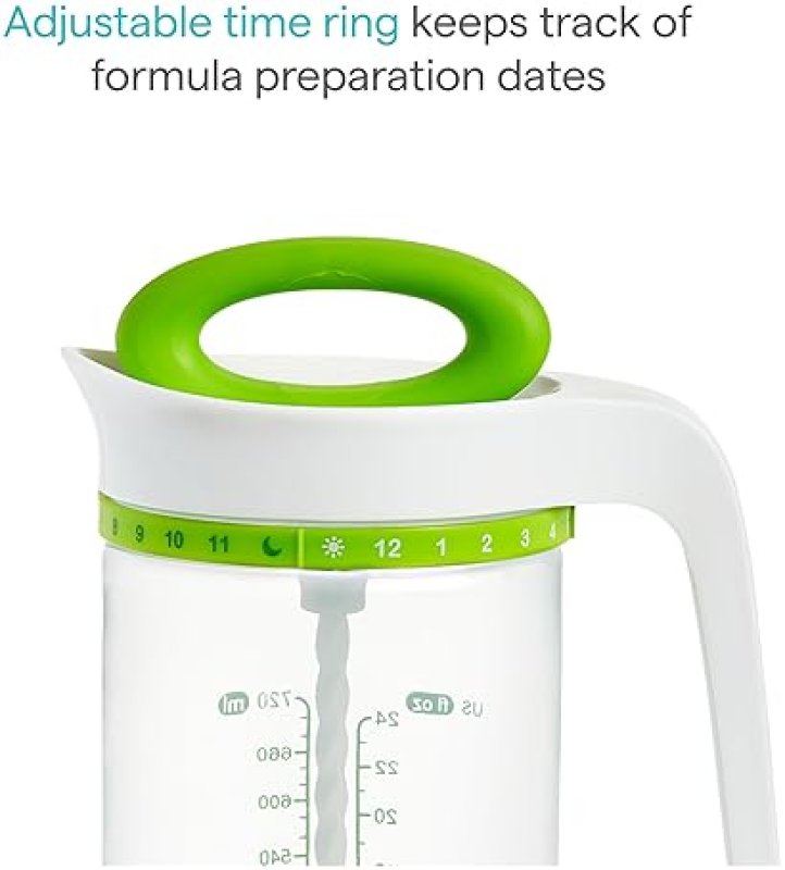 MUNCHKIN SMART BLEND FORMULA MIXER BREAST MILK STORAGE PITCHER, 24OZ CAPACITY, GREEN
