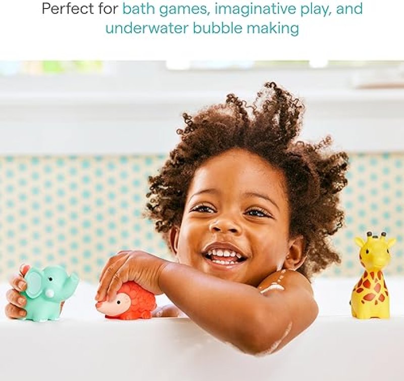 MUNCHKIN WILD ANIMAL BATH TOY SQUIRTERS FOR BABIES TODDLERS, 8-PACK, 9 MONTHS