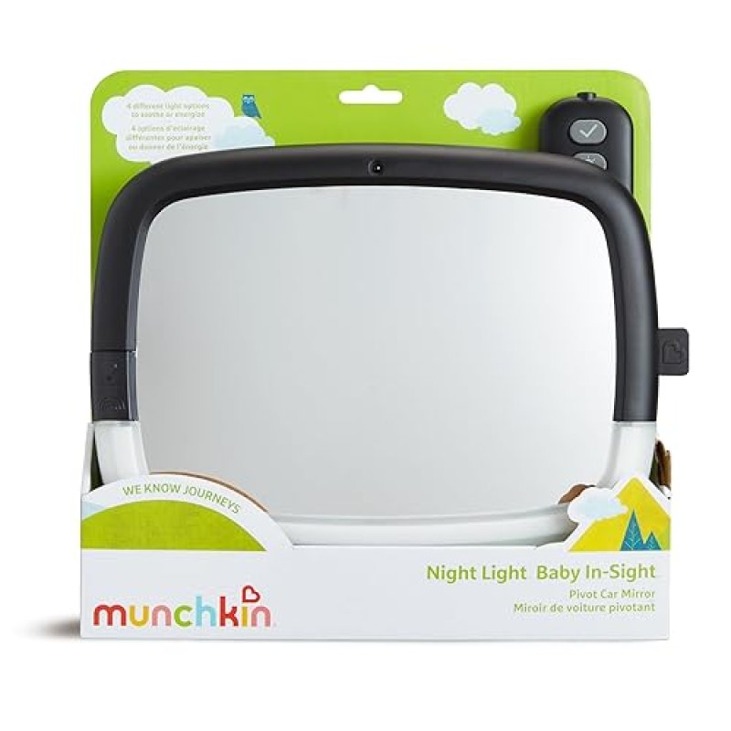MUNCHKIN CAR SEAT PROTECTOR 360 BABY MIRROR SET ELITE SEAT GUARDIAN NIGHT LIGHT PIVOT MIRROR