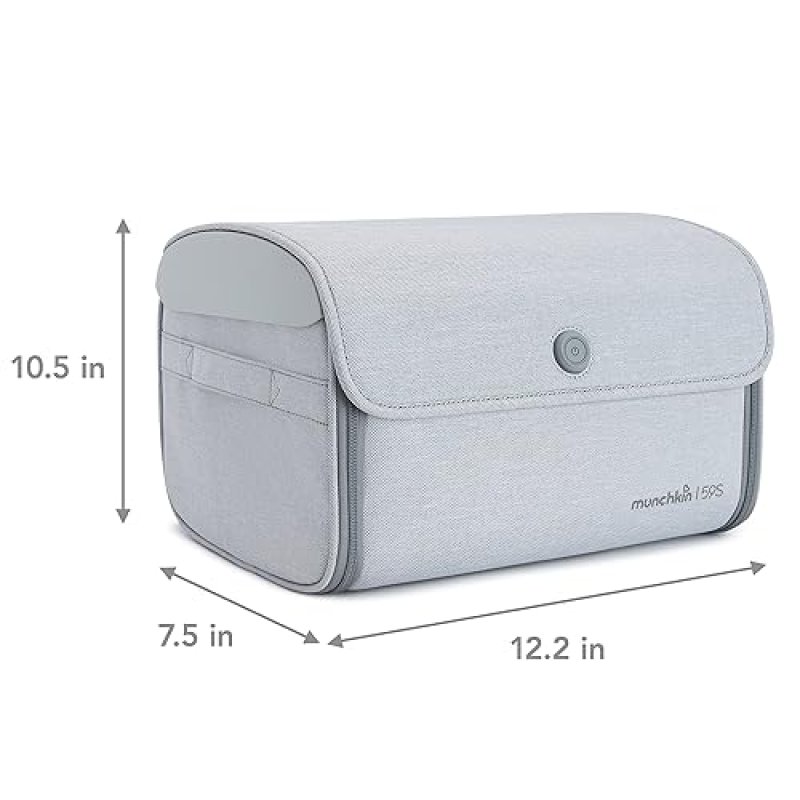 MUNCHKIN 59S UV STERILIZER CLEANING BAG FOR BABY BOTTLES ACCESSORIES, GREY PORTABLE SANITIZER
