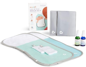 MUNCHKIN THERABURPEE COLIC FEVER RELIEF KIT WITH ESSENTIAL OILS, HOT COLD BURP CLOTHS
