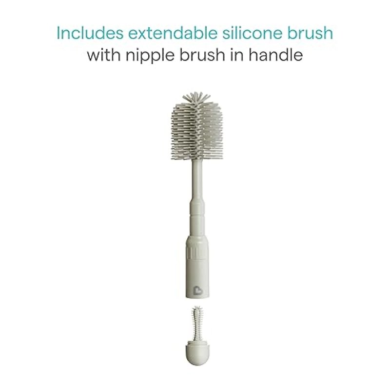 MUNCHKIN TRAVEL BABY BOTTLE DRYING RACK SILICONE BRUSH COMPACT, FOLDABLE, DIAPER BAG FRIENDLY