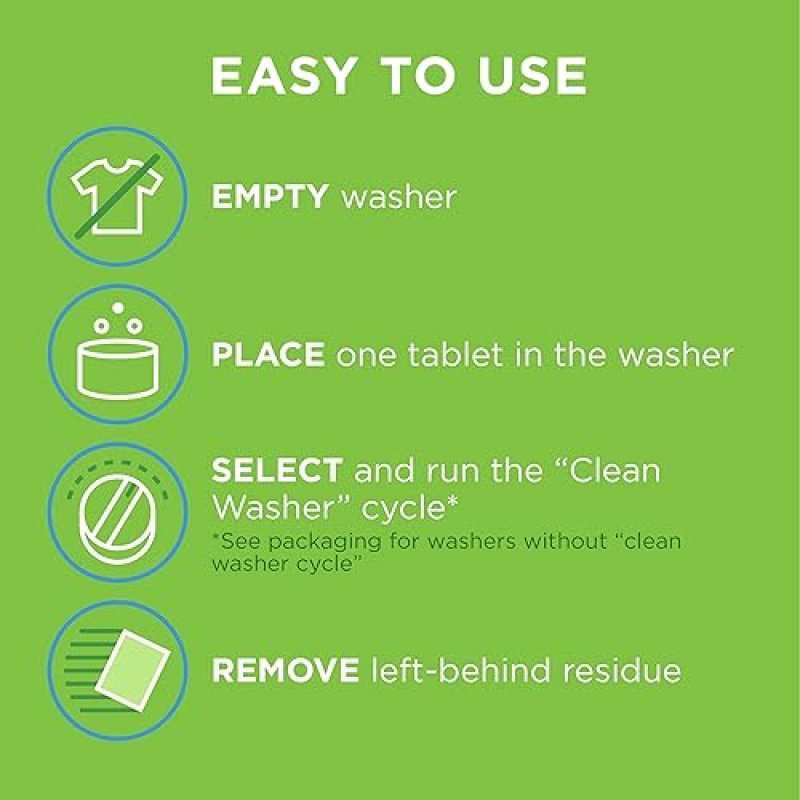 AFFRESH WASHING MACHINE CLEANER TABLETS, FOR FRONT TOP LOAD HE WASHERS, 5 COUNT PACK