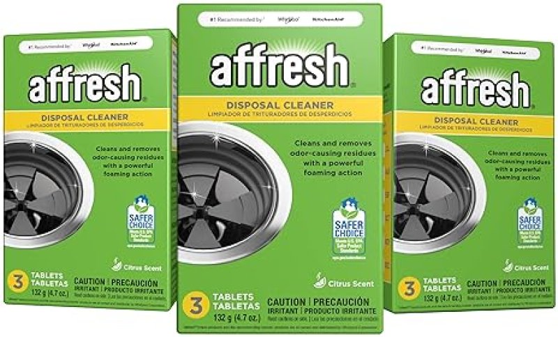 AFFRESH GARBAGE DISPOSAL CLEANER TABLETS, ODOR REMOVER, 9 COUNT PER PACK, 3 PACK 27 TABLETS