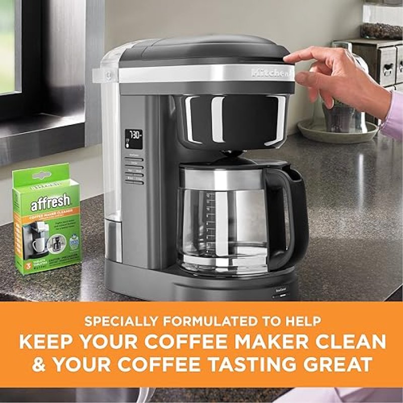 AFFRESH COFFEE MAKER CLEANER TABLETS, COMPATIBLE WITH MULTI-CUP SINGLE-SERVE BREWERS, 3 COUNT