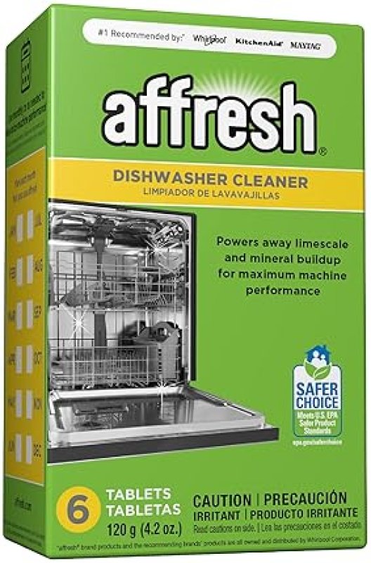 AFFRESH DISHWASHER CLEANER TABLETS, REMOVES LIMESCALE ODOR, 6 COUNT DEEP CLEANING TABLETS