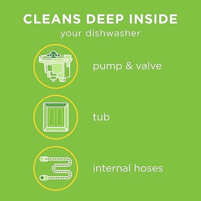 AFFRESH DISHWASHER CLEANER TABLETS, REMOVES LIMESCALE ODOR, 6 COUNT DEEP CLEANING TABLETS