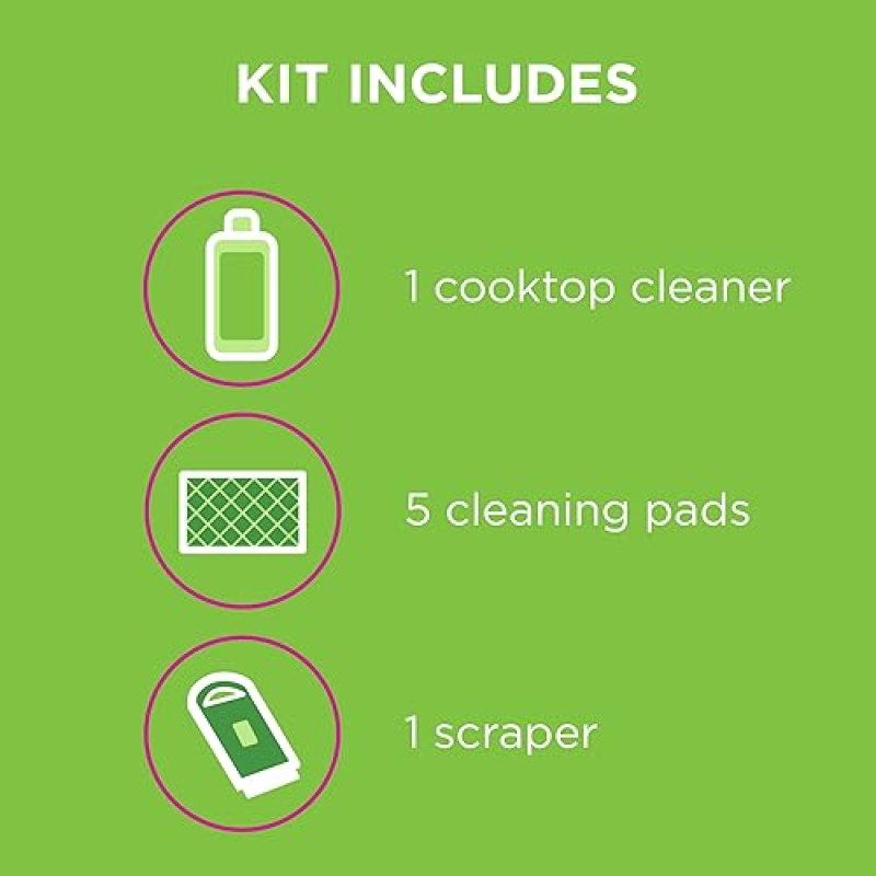 AFFRESH COOKTOP CLEANING KIT FOR GLASS CERAMIC INCLUDES CLEANER, PADS SCRAPER, 5OZ