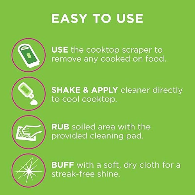AFFRESH COOKTOP CLEANING KIT FOR GLASS CERAMIC INCLUDES CLEANER, PADS SCRAPER, 5OZ