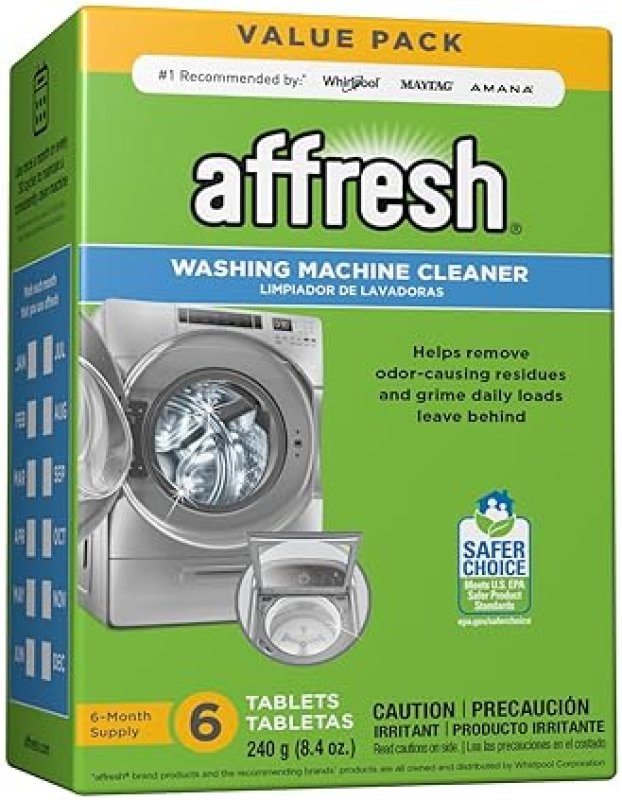 AFFRESH WASHING MACHINE CLEANER TABLETS, 6 COUNT CLEANS FRONT TOP LOAD, HE WASHERS