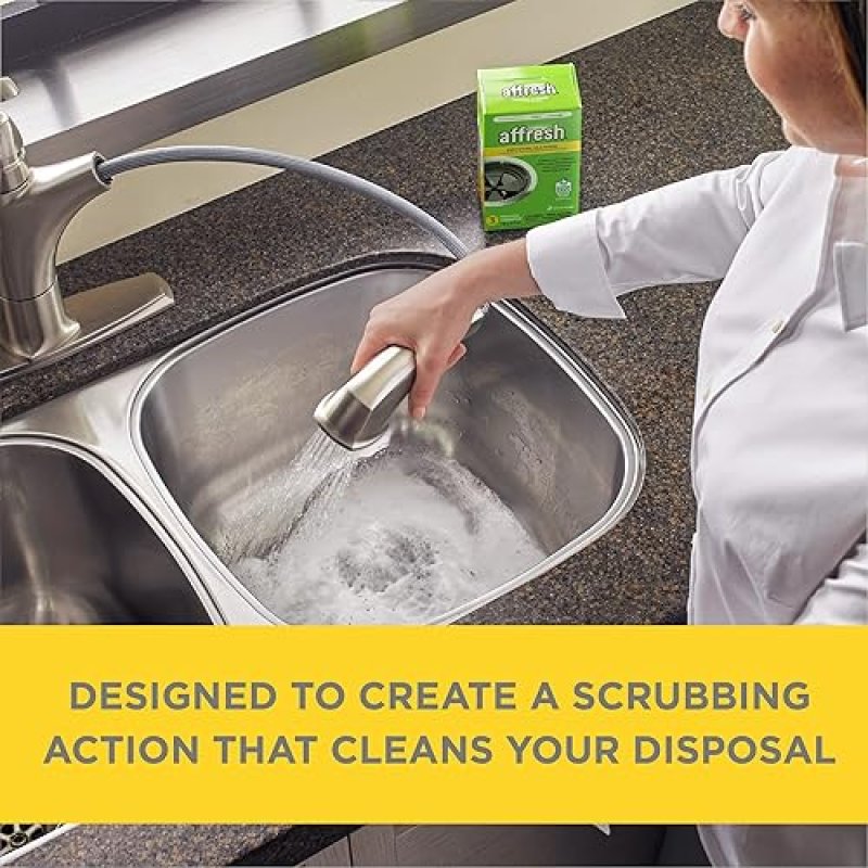 AFFRESH GARBAGE DISPOSAL CLEANER TABLETS, REMOVES ODORS RESIDUE, 9 COUNT, 3 PACK