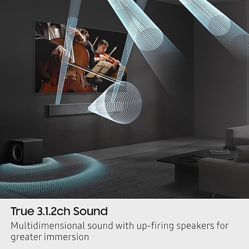 SAMSUNG HW-QS700F Q-SERIES 3.1.2CH SOUNDBAR 2025 WITH WIRELESS DOLBY ATMOS, SUBWOOFER, Q-SYMPHONY