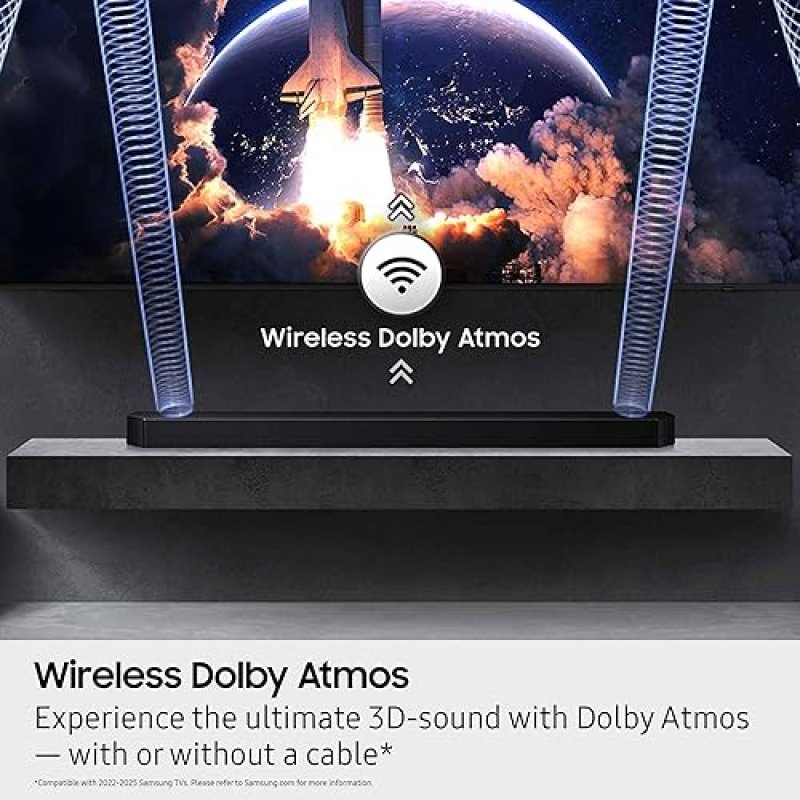 SAMSUNG HW-QS700F Q-SERIES 3.1.2CH SOUNDBAR 2025 WITH WIRELESS DOLBY ATMOS, SUBWOOFER, Q-SYMPHONY
