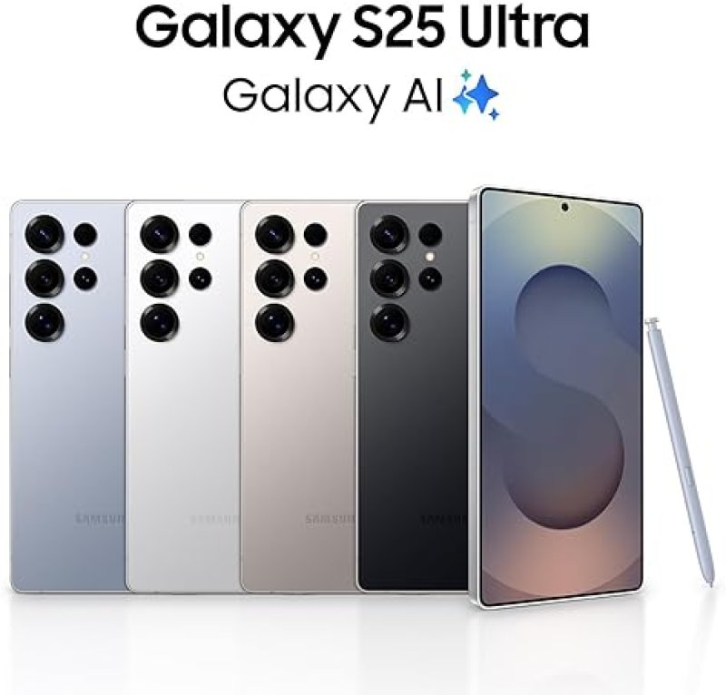 SAMSUNG GALAXY S25 ULTRA 512GB UNLOCKED SMARTPHONE, AI CAMERA, S PEN, 5000MAH, TITANIUM BLACK 2025
