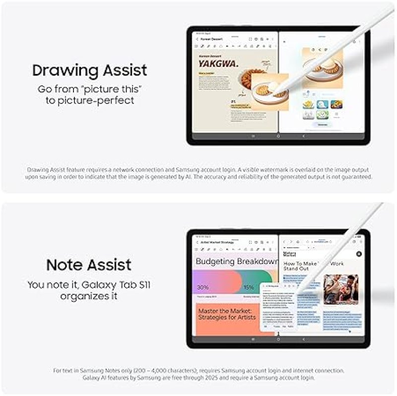 SAMSUNG GALAXY TAB S11 128GB WIFI TABLET LARGE DISPLAY, S PEN, LONG BATTERY, AI, GRAY US VERSION