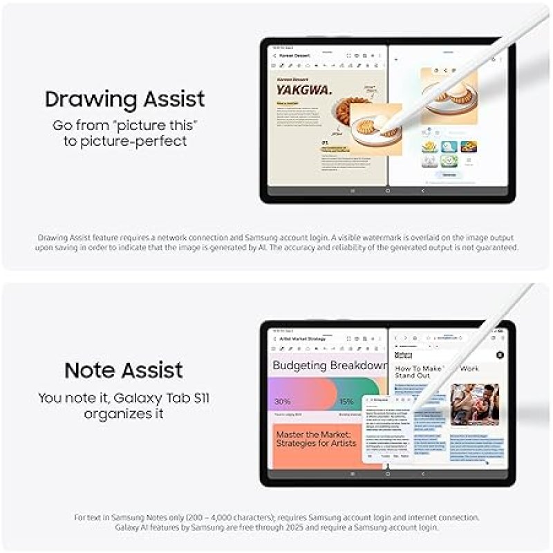 SAMSUNG GALAXY TAB S11 256GB WIFI TABLET, LARGE DISPLAY, S PEN, AI ASSIST, LONG BATTERY, SILVER US