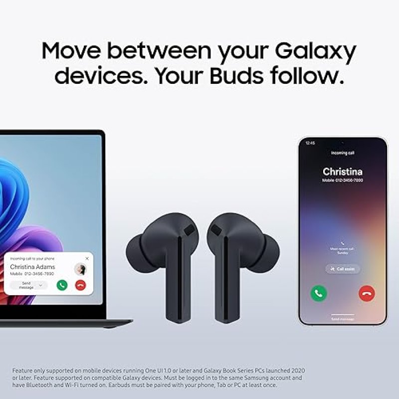 SAMSUNG  GALAXY BUDS 3 FE 2025 WIRELESS EARBUDS, ANC, AI, LONG BATTERY, BLACK, US, 2YR WARRANTY