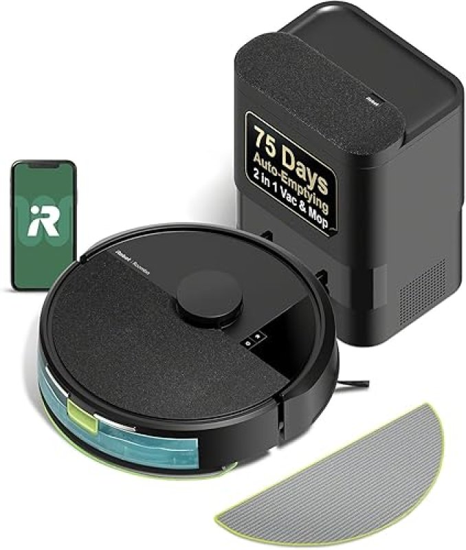 IROBOT ROOMBA 104 2-IN-1 ROBOT VACUUM MOP, SELF-EMPTY, LIDAR, PET HAIR, 75-DAY AUTO BIN