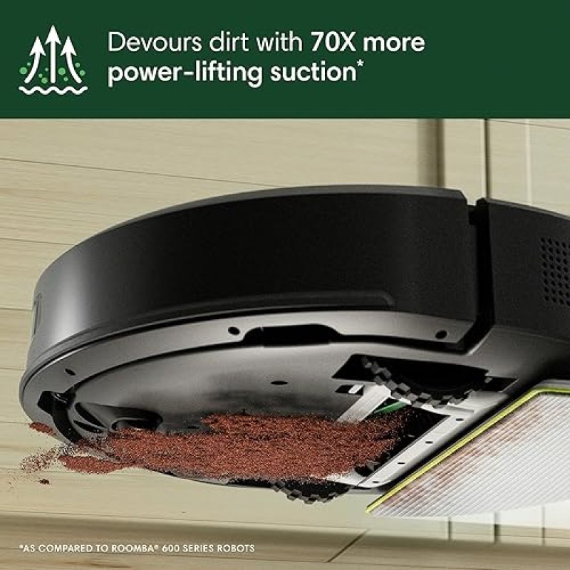 IROBOT ROOMBA 105 COMBO ROBOT VACUUM MOP WITH AUTO-EMPTY DOCK, LIDAR, 75-DAY SELF-EMPTYING