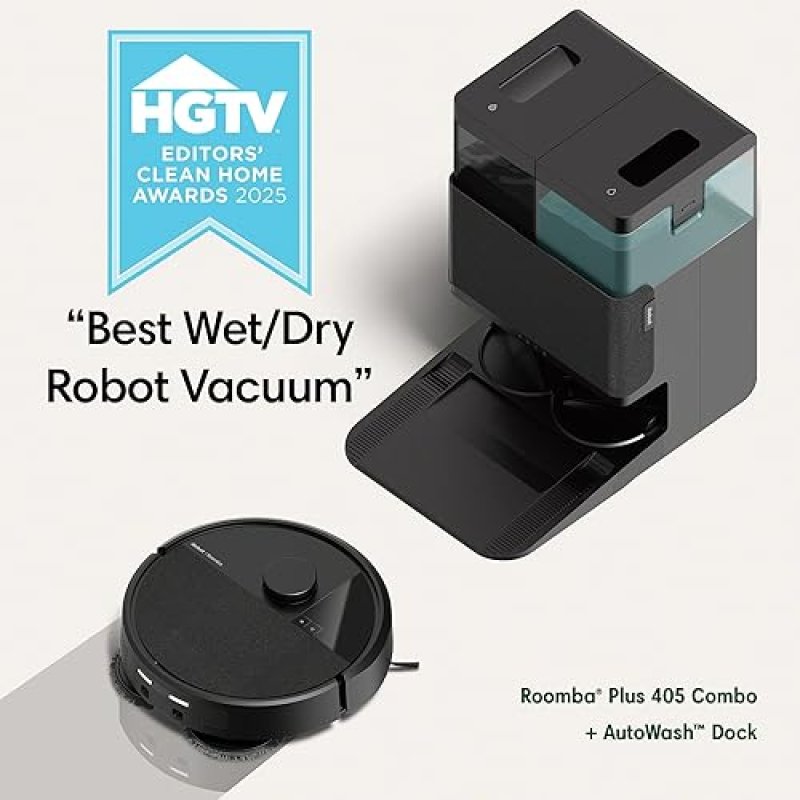 IROBOT ROOMBA COMBO 405 PLUS ROBOT VACUUM MOP WITH AUTOWASH DOCK, LIDAR, SELF-EMPTY, SELF-CLEAN