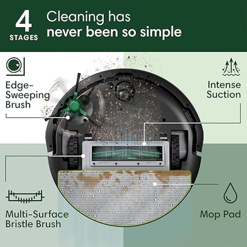 IROBOT ROOMBA COMBO 105 ROBOT VACUUM MOP WITH AUTO-EMPTY DOCK, LIDAR, 75-DAY SELF-EMPTYING