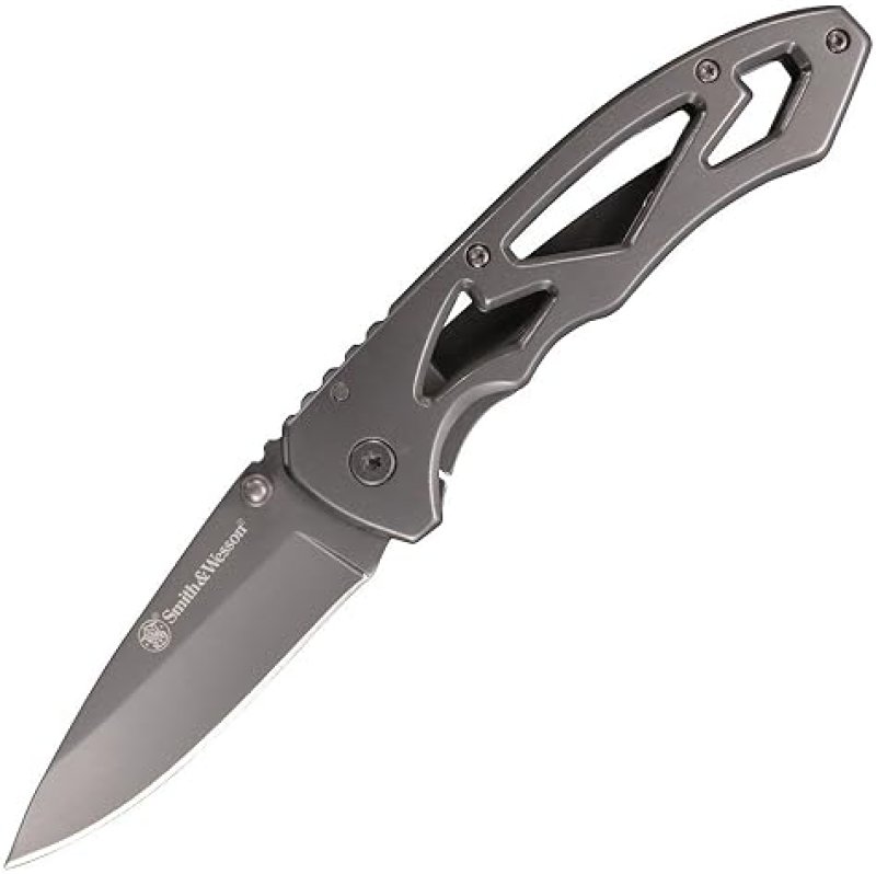 SMITH WESSON HIGH CARBON STAINLESS STEEL FOLDING KNIFE, DROP POINT BLADE, EDC OUTDOOR USE