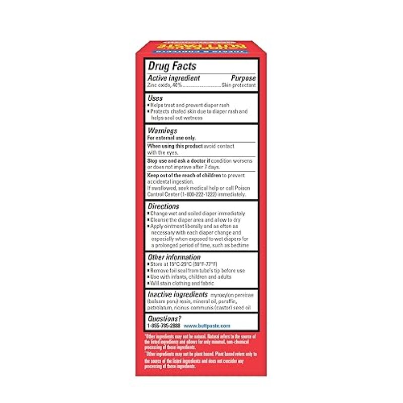BOUDREAUXS BUTT PASTE MAXIMUM STRENGTH DIAPER RASH CREAM, 2OZ TUBE 14OZ JAR FOR BABIES