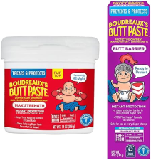 BOUDREAUXS BUTT PASTE DIAPER RASH OINTMENT, 4OZ BARRIER 14OZ MAX STRENGTH JAR SET