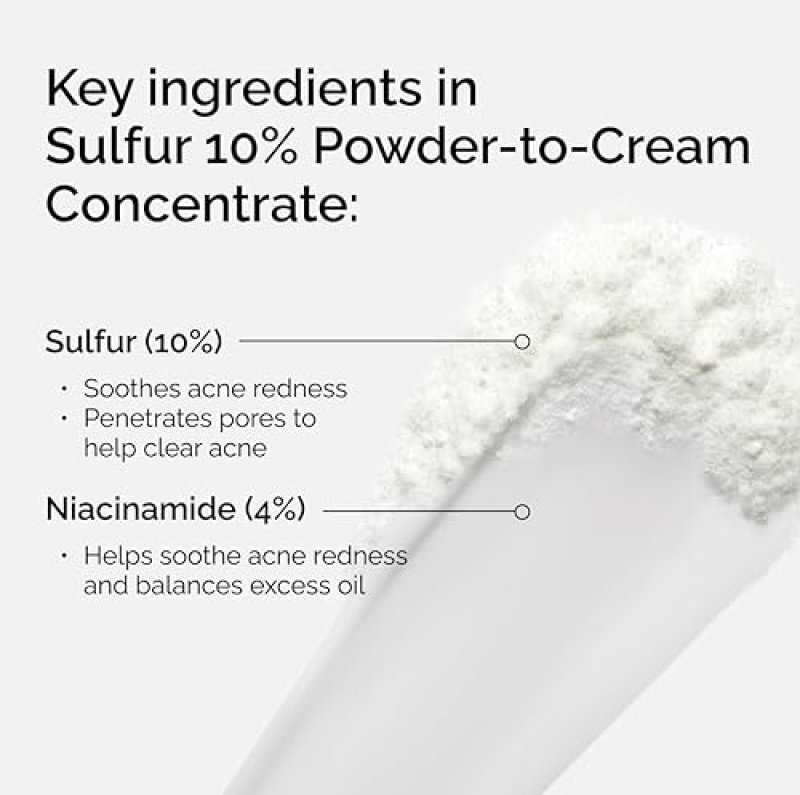 THE ORDINARY SULFUR 10 ACNE SPOT TREATMENT, REDUCES PIMPLES REDNESS, 0.18 OZ POWDER-TO-CREAM